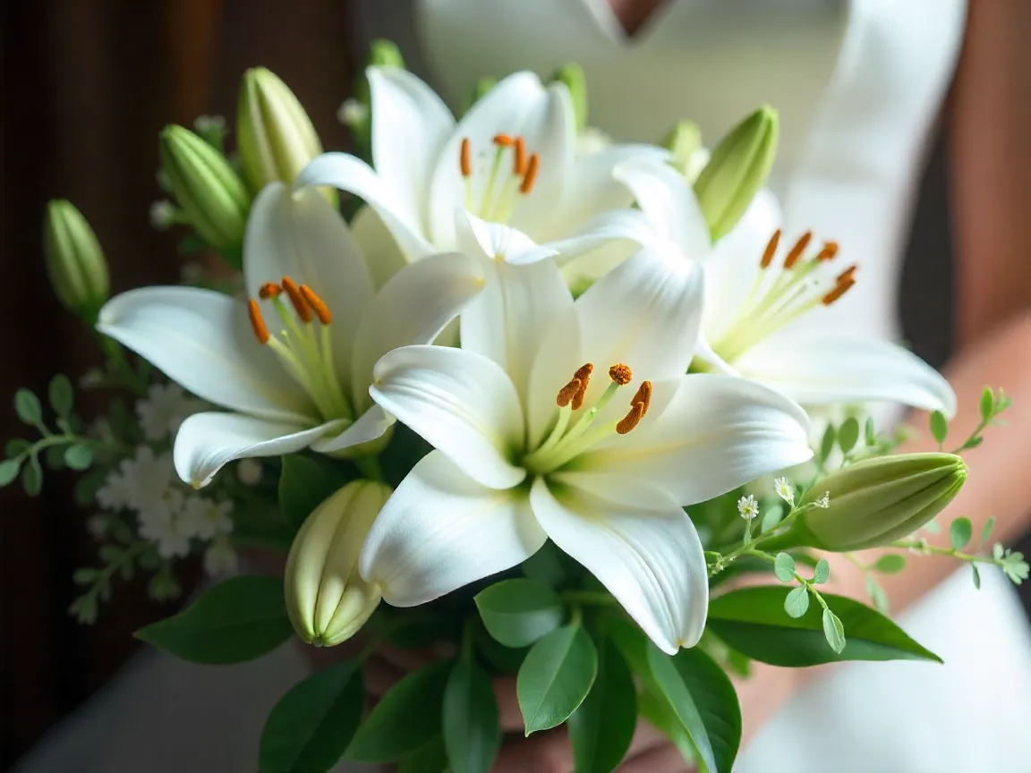 Hääkukkia morsiamen käsissä